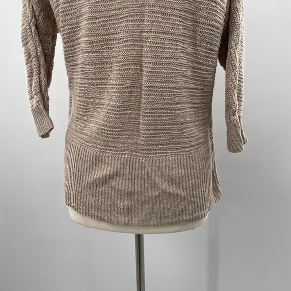 Chico’s Womens Tan Beige Linen Blend Open Front Sweater Cardigan  Size Large (2) - Picture 6 of 7